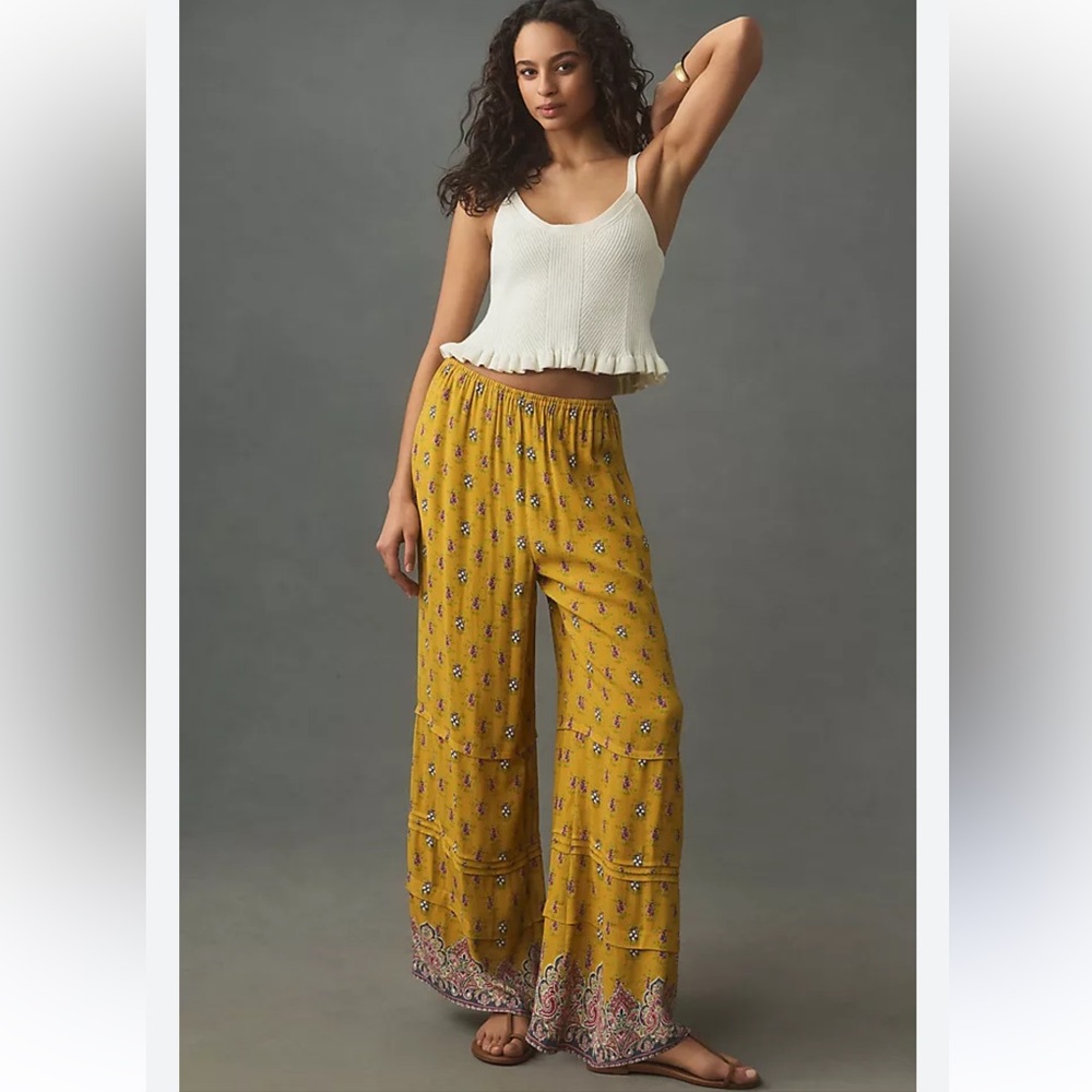 Anthropologie x PLENTY By Tracy Reece Printed Wide Leg Pants with Pockets